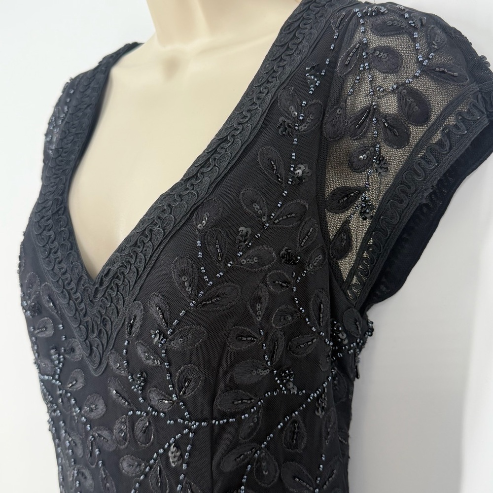 Sue Wong Nocturne Beaded Sheath Dress 12 Cocktail Evening Rehearsal Dinner - Picture 5 of 16